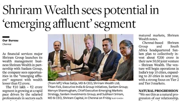 Shriram Wealth sees potential in emerging affluent segment