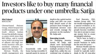 Investors like to buy many financial products under one umbrella: Satija